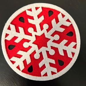 Set of 6 felt holiday coasters. NWT. Give your holiday table a “ festive “ look!